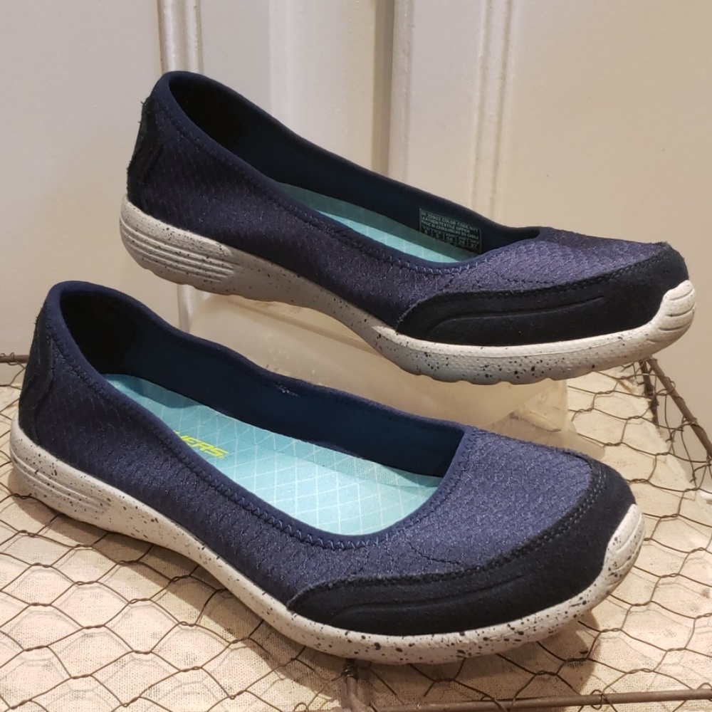 Skechers Air-Cooled Memory Foam Navy Slip-Ons